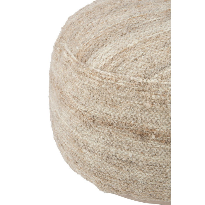 Pouf Stone Semi-Plain Weaving Wool Beige-Poefs-J-Line