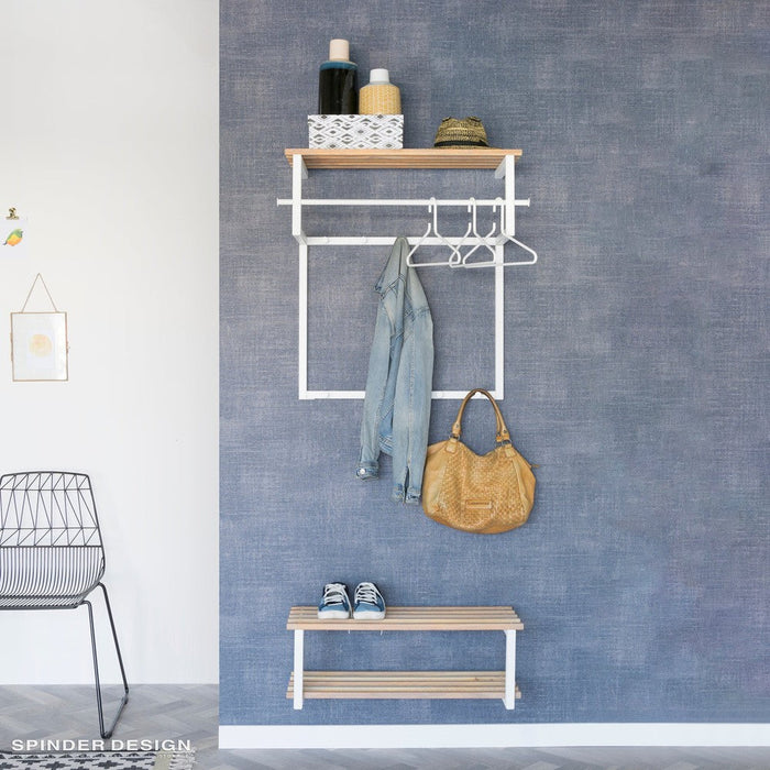 RIZZOLI Wandkapstok - Wit / Eiken Spinder Design-Kapstokken-Spinder