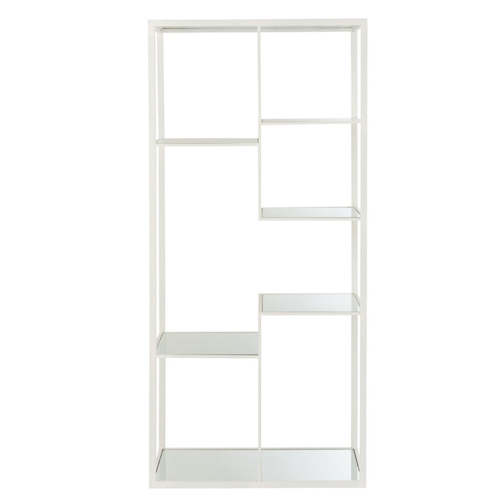 Rack 5 Shelves Metaal | Glass Wit-Vakkenkasten-J-Line