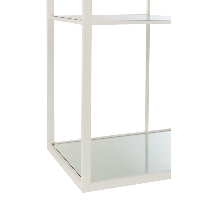 Rack 5 Shelves Metaal | Glass Wit-Vakkenkasten-J-Line