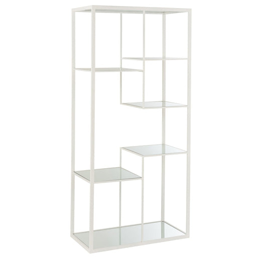 Rack 5 Shelves Metaal | Glass Wit-Vakkenkasten-J-Line