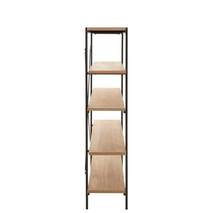 Rack 5 Shelves Wood/Metal Natural-Vakkenkasten-J-Line