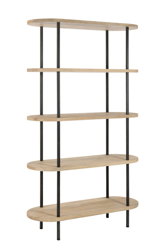 Rack Eli 5Shelves Mango Wood/Iron Natural/Grey-Vakkenkasten-J-Line