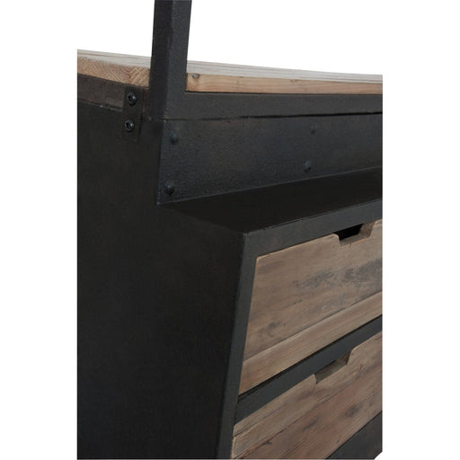 Rack + Ladder 4 Shelves Hout | Metaal Natuurlijk | Brown 160 X45 x243 cm-Vakkenkasten-J-Line