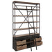 Rack + Ladder 4 Shelves Hout | Metaal Natuurlijk | Brown 160 X45 x243 cm-Vakkenkasten-J-Line