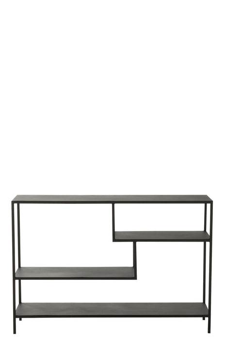 Rack Low Irregular Levels Metal Black-Vakkenkasten-J-Line