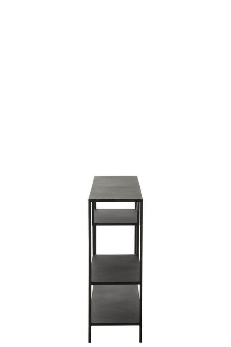 Rack Low Irregular Levels Metal Black-Vakkenkasten-J-Line