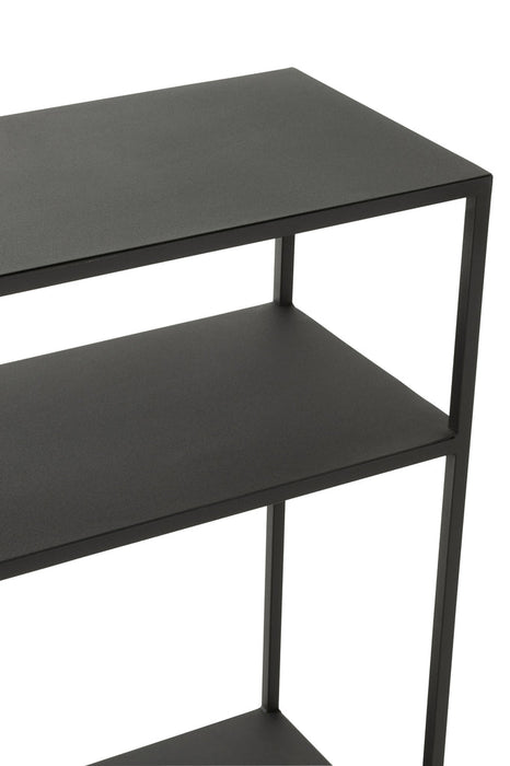 Rack Low Irregular Levels Metal Black-Vakkenkasten-J-Line