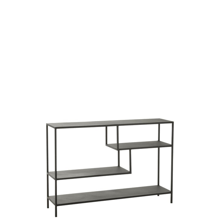 Rack Low Irregular Levels Metal Black-Vakkenkasten-J-Line