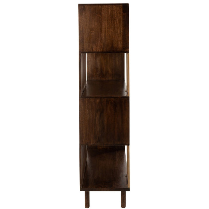 Rack Rafi 4 Levels Iron | Mango Hout Gold | Donker bruin-Vakkenkasten-J-Line