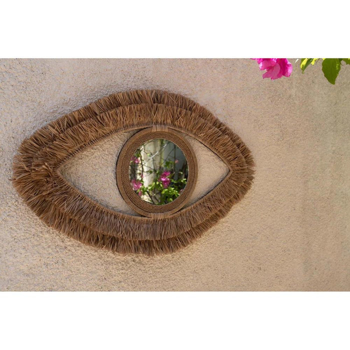 Raffia Eye Spiegel - Naturel - M-Spiegels-Bazar Bizar