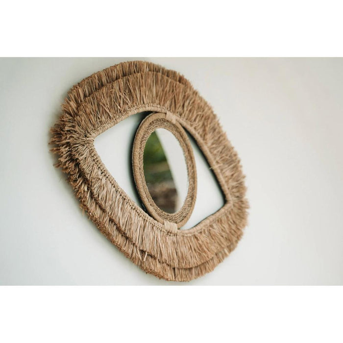 Raffia Eye Spiegel - Naturel - M-Spiegels-Bazar Bizar