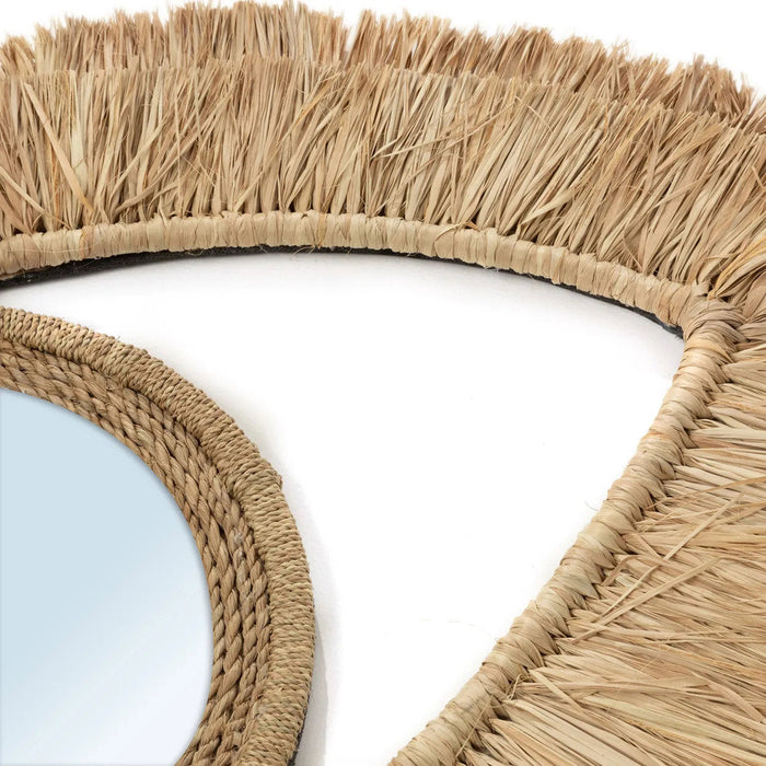 Raffia Eye Spiegel - Naturel - M-Spiegels-Bazar Bizar