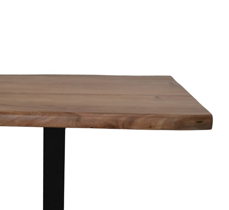 Rechthoekige Eettafel-140x80x76-Naturel/Zwart-Acacia/Metaal-Eettafels-HSM Collection