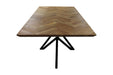 Rechthoekige Eettafel Fishbone-200x100x76-Naturel/Zwart-Eiken/Metaal-Eettafels-HSM Collection