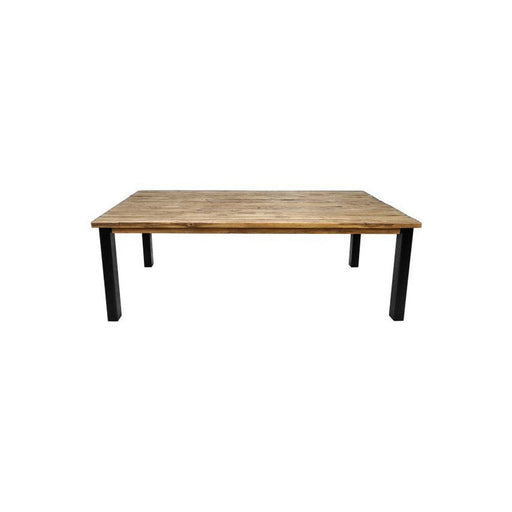 Rechthoekige eettafel Atlanta - 180x90x78 - Naturel/zwart - Teak/metaal-Eettafels-HSM Collection