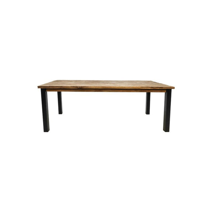 Rechthoekige eettafel Atlanta - 180x90x78 - Naturel/zwart - Teak/metaal-Eettafels-HSM Collection