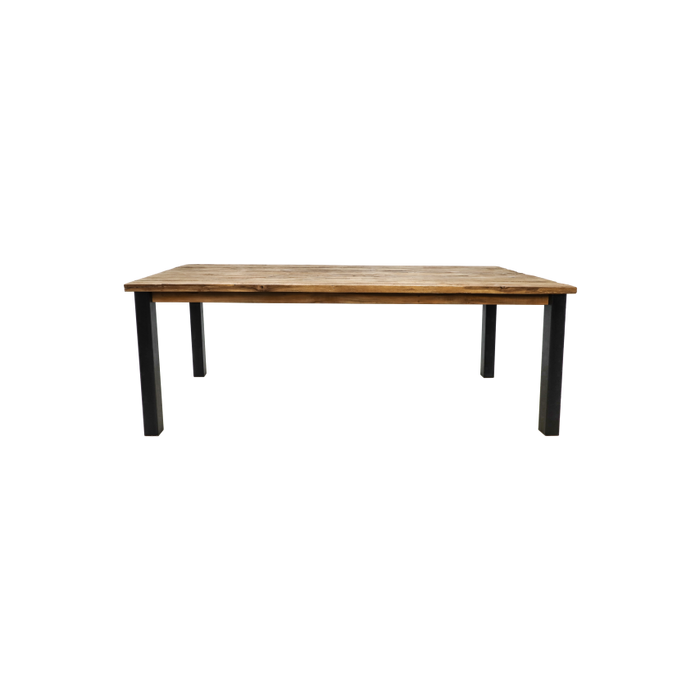 Rechthoekige eettafel Atlanta - 180x90x78 - Naturel/zwart - Teak/metaal-Eettafels-HSM Collection