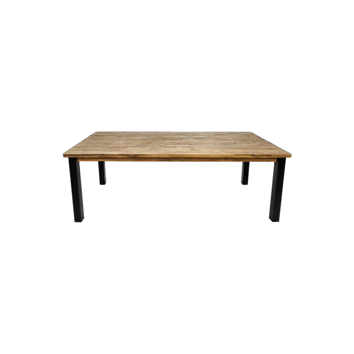 Rechthoekige eettafel Atlanta - 180x90x78 - Naturel/zwart - Teak/metaal-Eettafels-HSM Collection