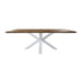 Rechthoekige eettafel Fishbone - 180x90x76 - Naturel/wit - Eiken/metaal-Eettafels-HSM Collection