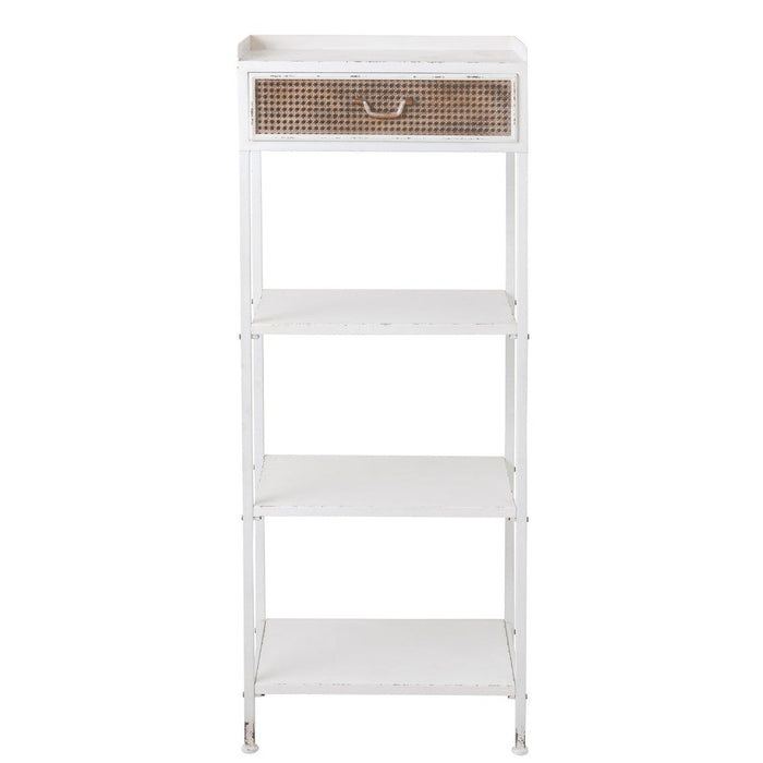 Rek 1 lade+3 legplanken metaal wit-Vakkenkasten-J-Line