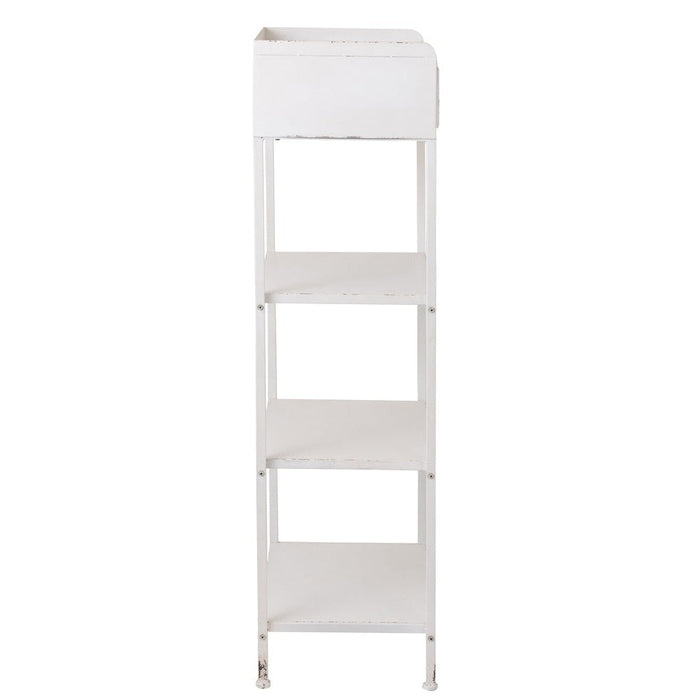 Rek 1 lade+3 legplanken metaal wit-Vakkenkasten-J-Line