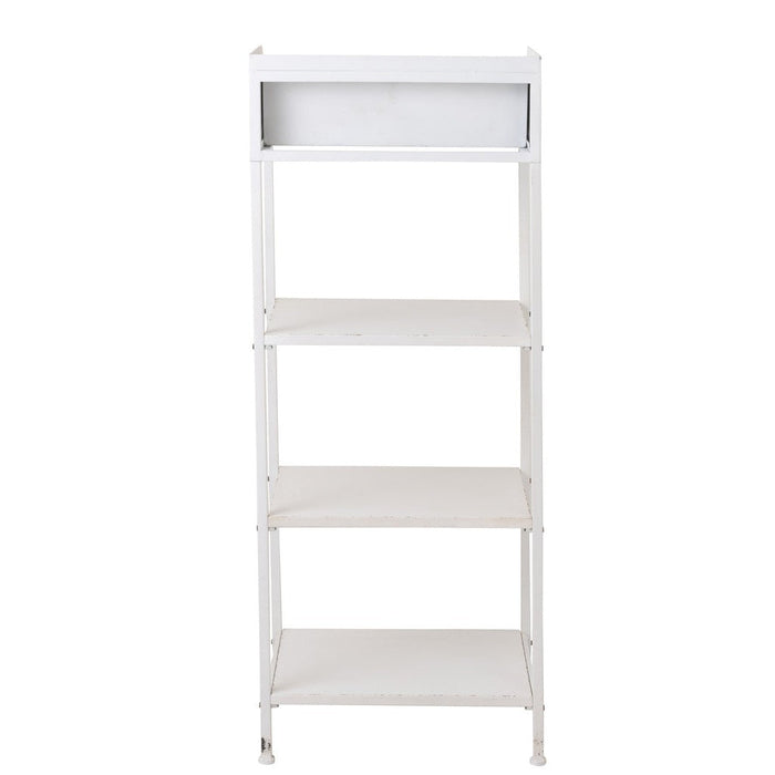 Rek 1 lade+3 legplanken metaal wit-Vakkenkasten-J-Line