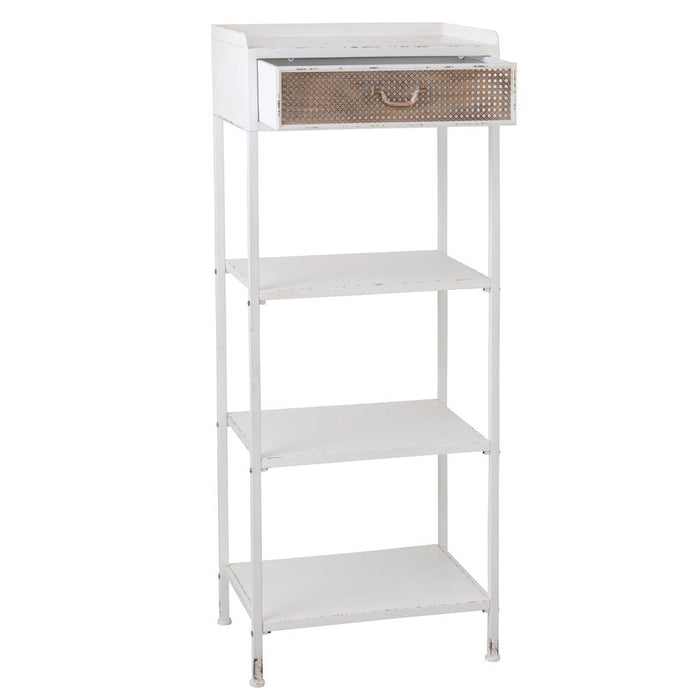Rek 1 lade+3 legplanken metaal wit-Vakkenkasten-J-Line