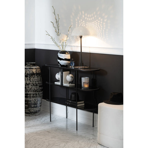 Rek 3 niveau metaal/glas zwart-Consoletafels-J-Line