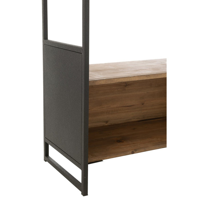 Rek Gerecycleerd hout/metaal zwart/naturel small-Vakkenkasten-J-Line