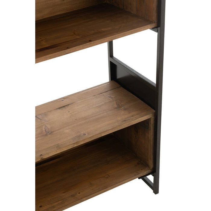 Rek Gerecycleerd hout/metaal zwart/naturel small-Vakkenkasten-J-Line