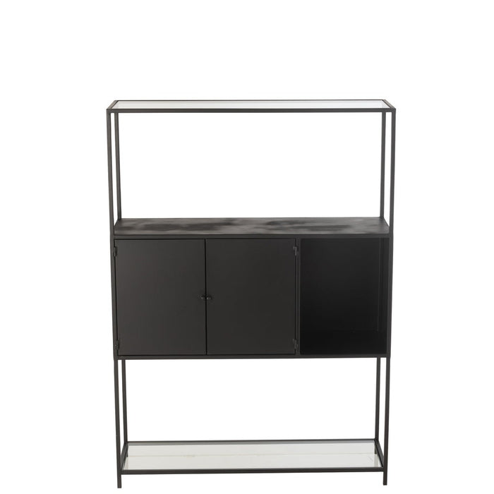 Rek Metaal/glas zwart-Vakkenkasten-J-Line