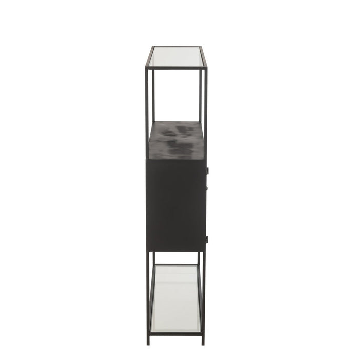 Rek Metaal/glas zwart-Vakkenkasten-J-Line