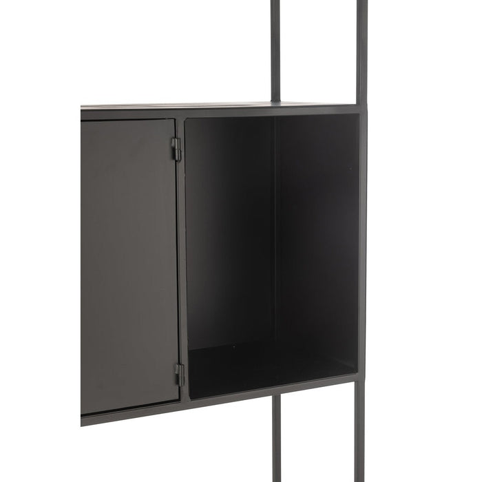 Rek Metaal/glas zwart-Vakkenkasten-J-Line