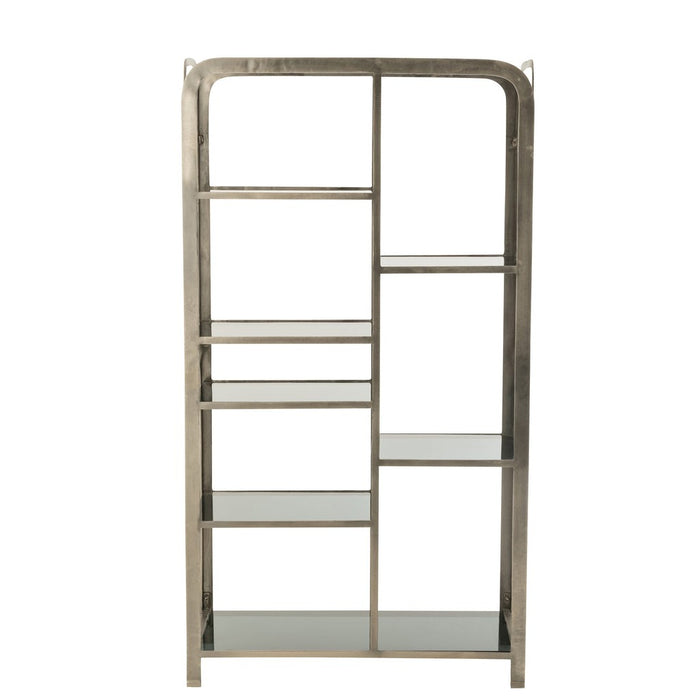 Rek Quzo antiek ijzer/glas grijs-Vakkenkasten-J-Line