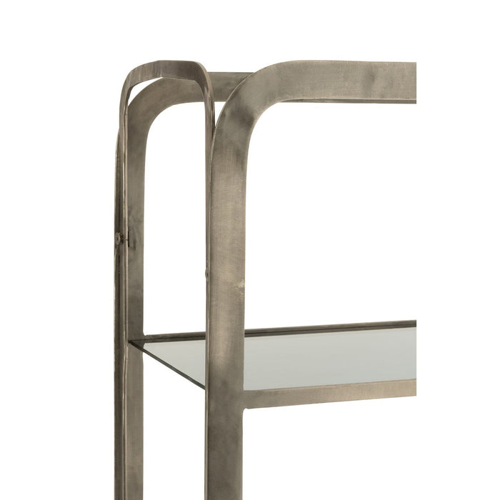Rek Quzo antiek ijzer/glas grijs-Vakkenkasten-J-Line