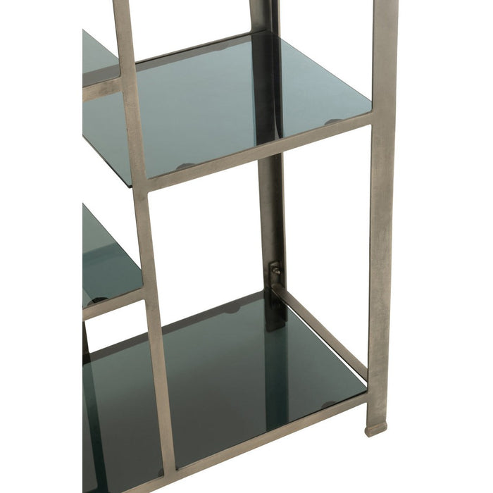 Rek Quzo antiek ijzer/glas grijs-Vakkenkasten-J-Line