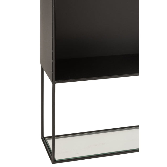 Rek Seen metaal/glas zwart-Vakkenkasten-J-Line