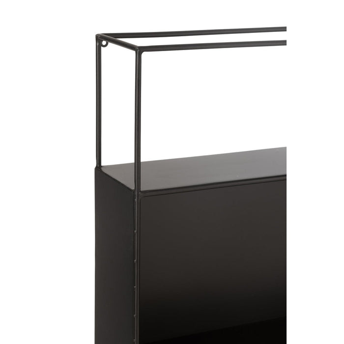 Rek Seen metaal/glas zwart-Vakkenkasten-J-Line