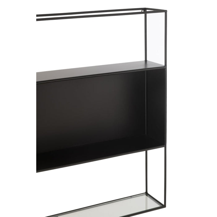 Rek Seen metaal/glas zwart-Vakkenkasten-J-Line