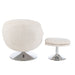 Relax Fauteuil + hocker Lay Metaal | Plywood Cream | Silver-Fauteuils-J-Line