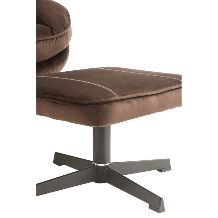 Relax Fauteuil + hokker Metaal | Textiel Donker bruin-Fauteuils-J-Line