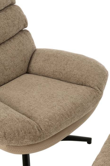 Relax Zetel + voetbank metaal/multiplex donkergrijs/zwart-Fauteuils-J-Line