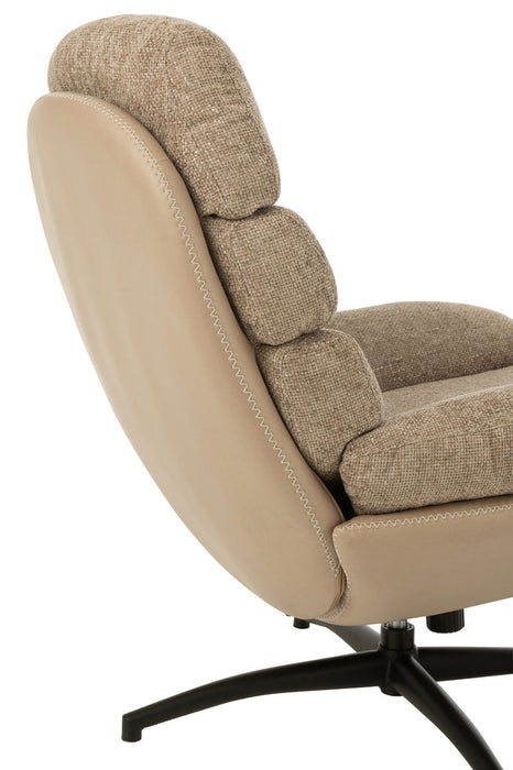Relax Zetel + voetbank metaal/multiplex donkergrijs/zwart-Fauteuils-J-Line
