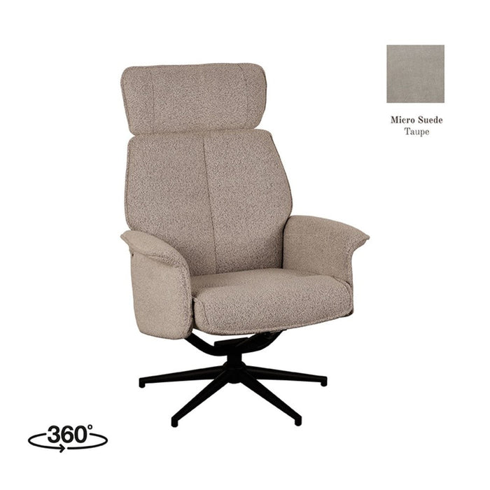 Relaxfauteuil Verdal 77x79x109 cm Suede Taupe-Fauteuils-LABEL51