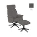 Relaxfauteuil Verdal + Ottomane 77x79x109 cm Cosmo Antraciet-Fauteuils-LABEL51