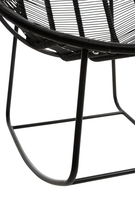 Rocking Chair Pam Metal/Plastic Black-Fauteuils-J-Line