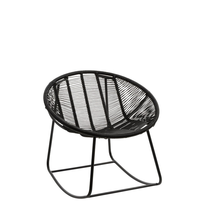 Rocking Chair Pam Metal/Plastic Black-Fauteuils-J-Line