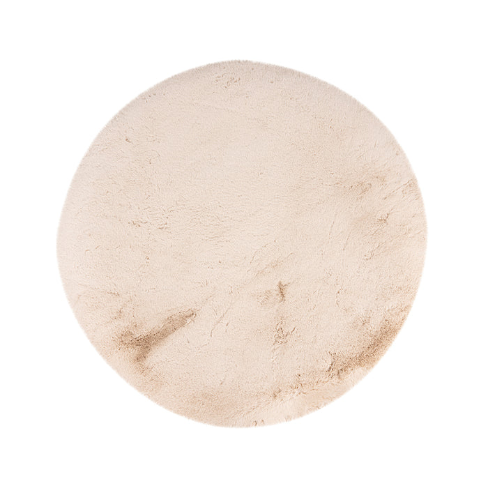 Rond vloerkleed 200x200 Indy Polyester Beige-Ronde vloerkleden-LABEL51