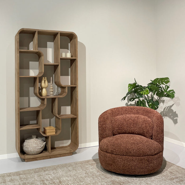 Rond vloerkleed Britt Bordeaux Rood 85x84 cm-Ronde vloerkleden-Livingfurn